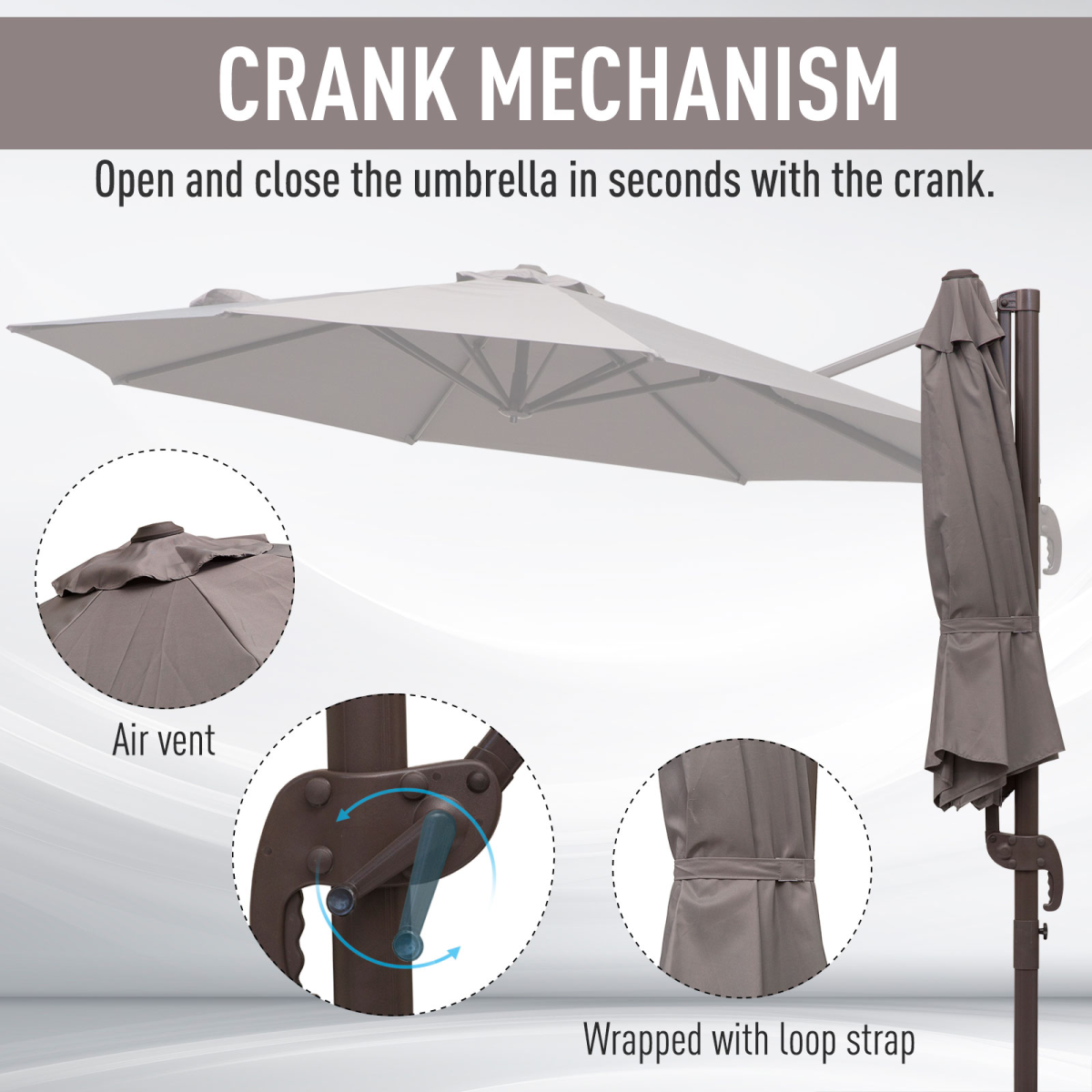 Versatile Wall-Mounted 10ft Outdoor Umbrella