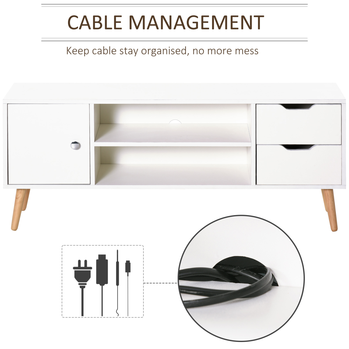 Scandinavian Modern TV Stand - Sleek Storage Console for a Chic Living Room