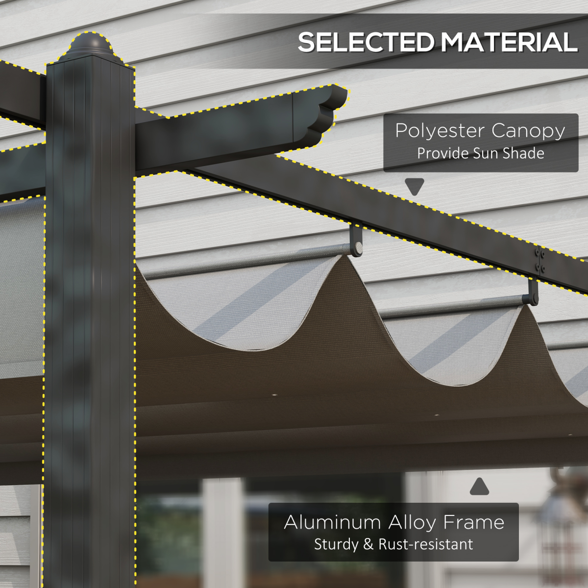 4x3m Aluminium Pergola Gazebo with Retractable Roof