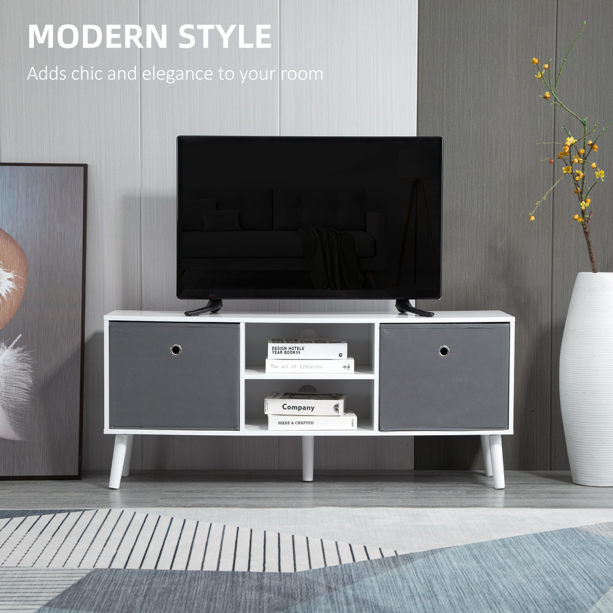 Stylish Modern TV Cabinet with Shelves & Drawers for Living Room Bliss