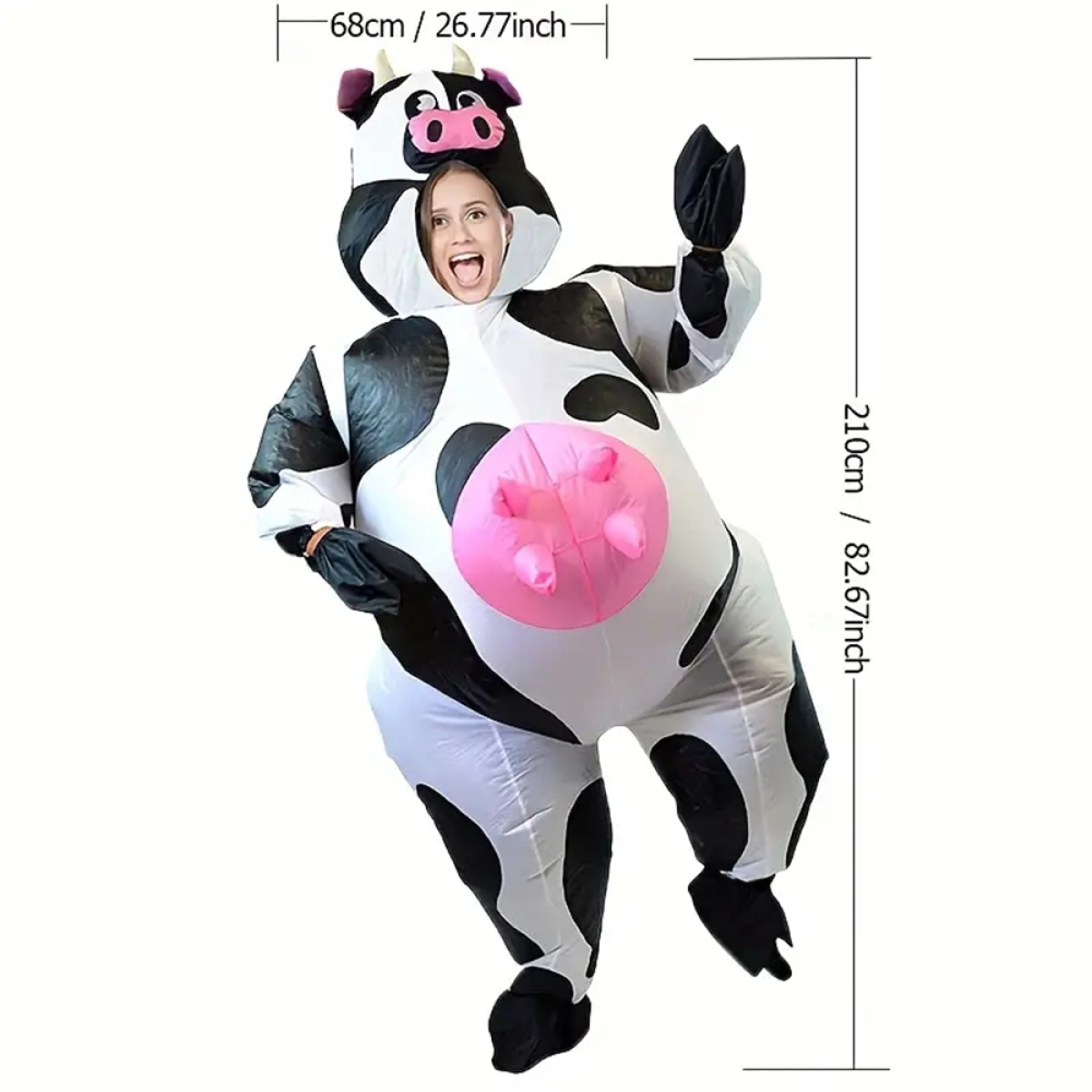 Inflatable Cow Costume: Life-Size Cartoon Outfit for Halloween & Parties