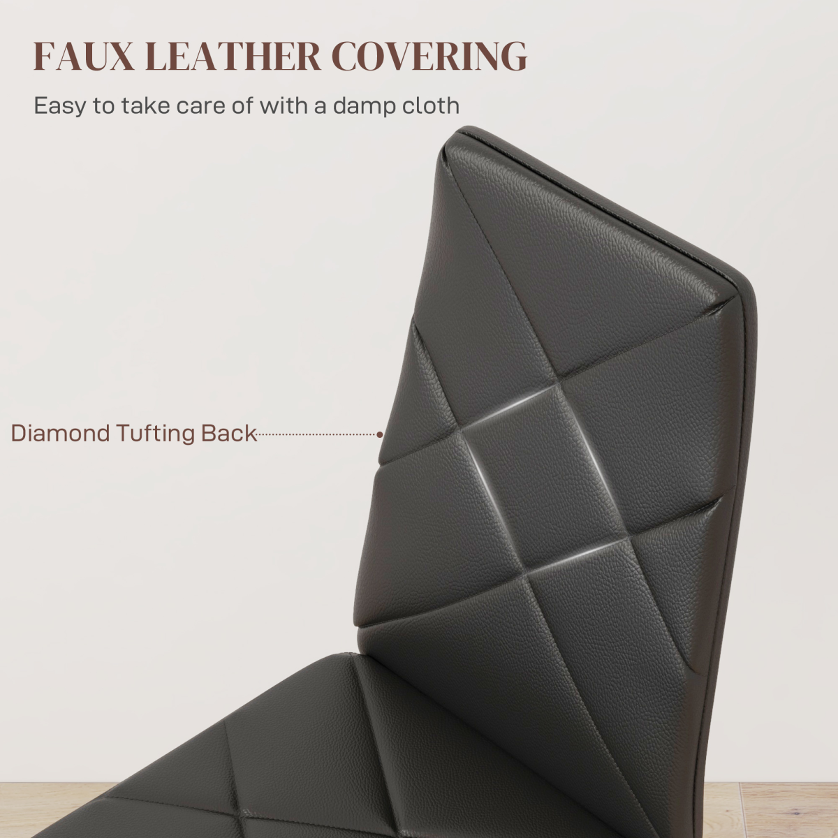 Set of 6 Stylish Black Faux Leather Dining Chairs for Ultimate Comfort