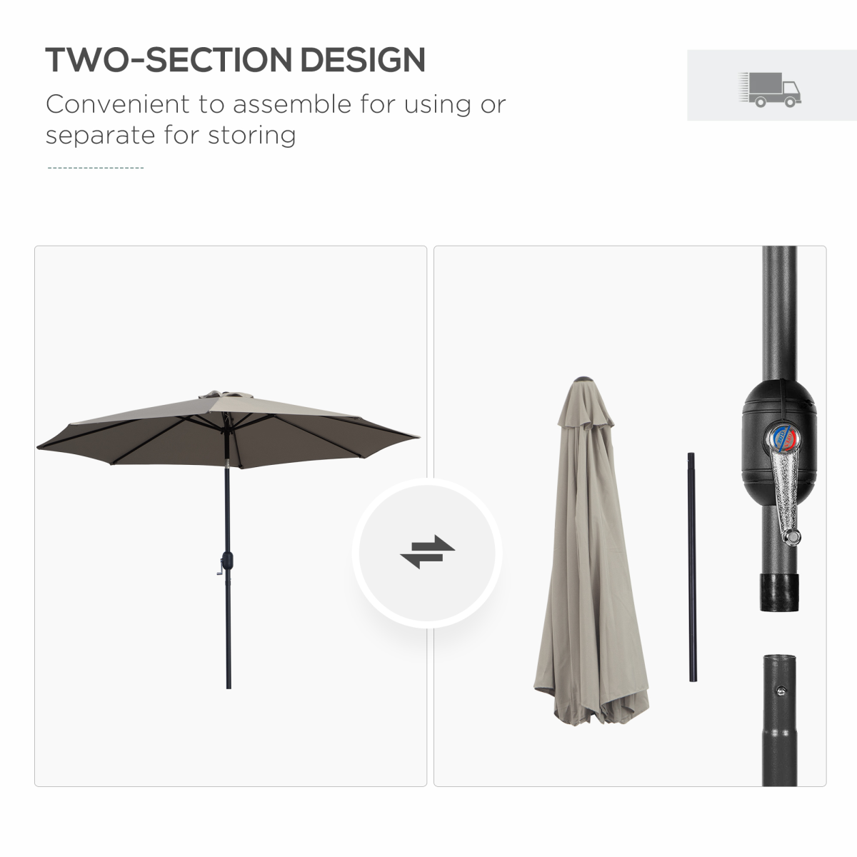 Versatile Wall-Mounted Patio Umbrella - Shelter and Style for Any Space