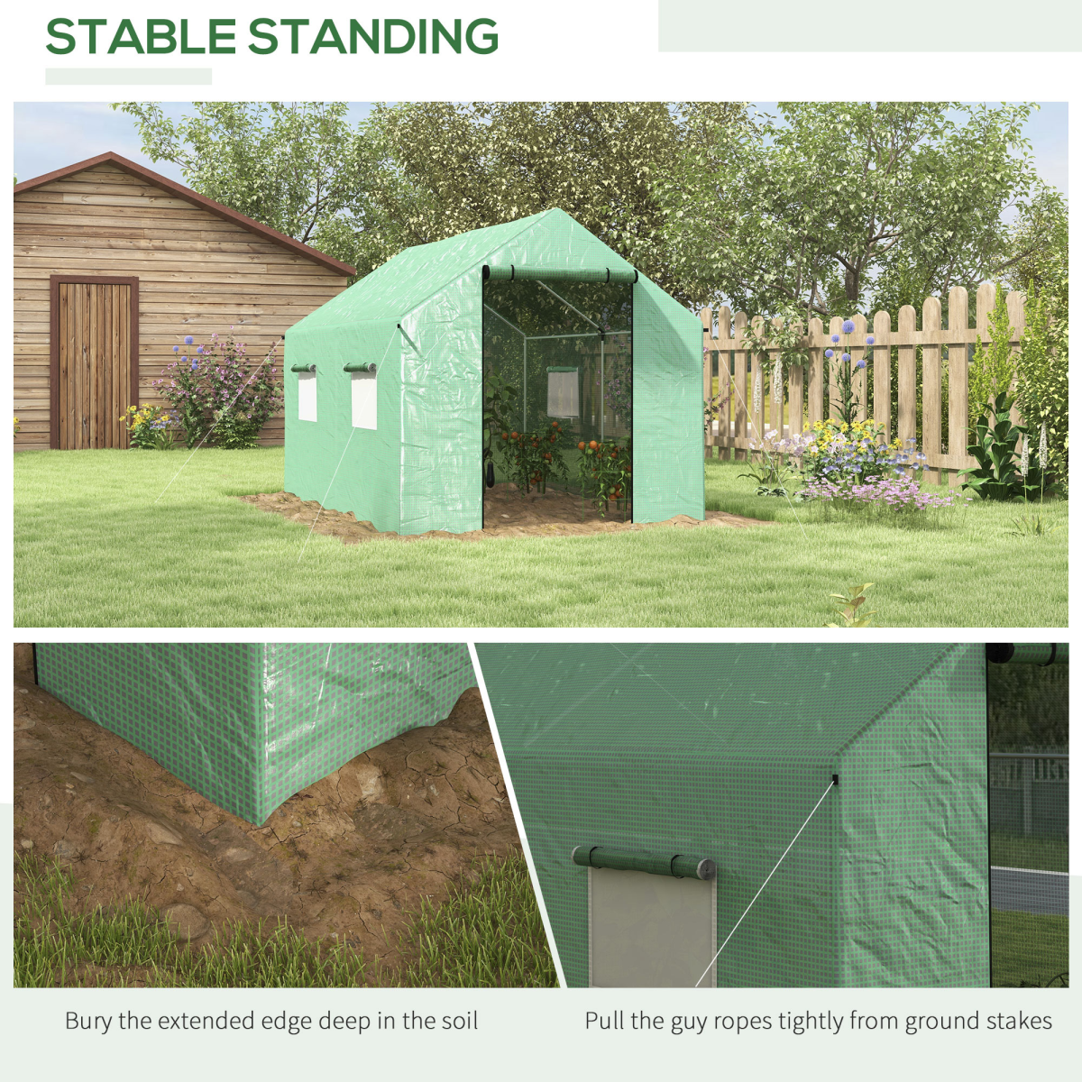 Compact Walk-In Greenhouse with UV Protection & Easy-Access Design