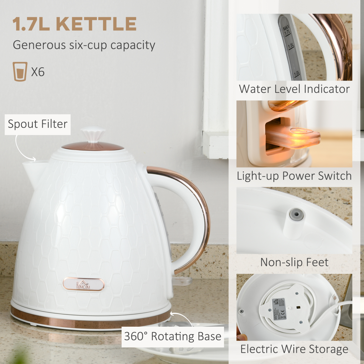 Chic 1.7L Kettle & Toaster Set: Stylish, Versatile, and Perfect for Entertaining