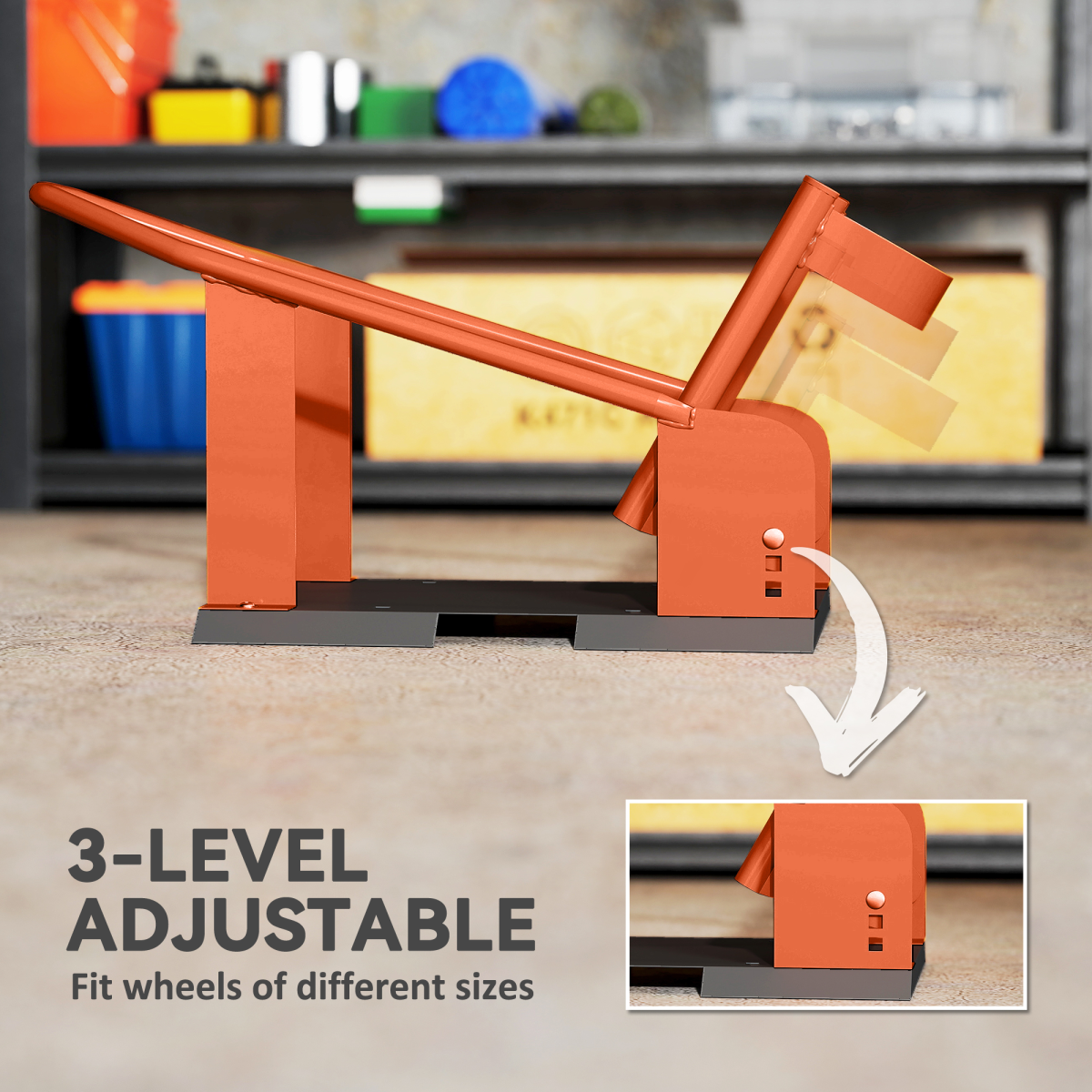 Heavy-Duty Motorcycle Wheel Chock - Secure & Adjustable Bike Holder