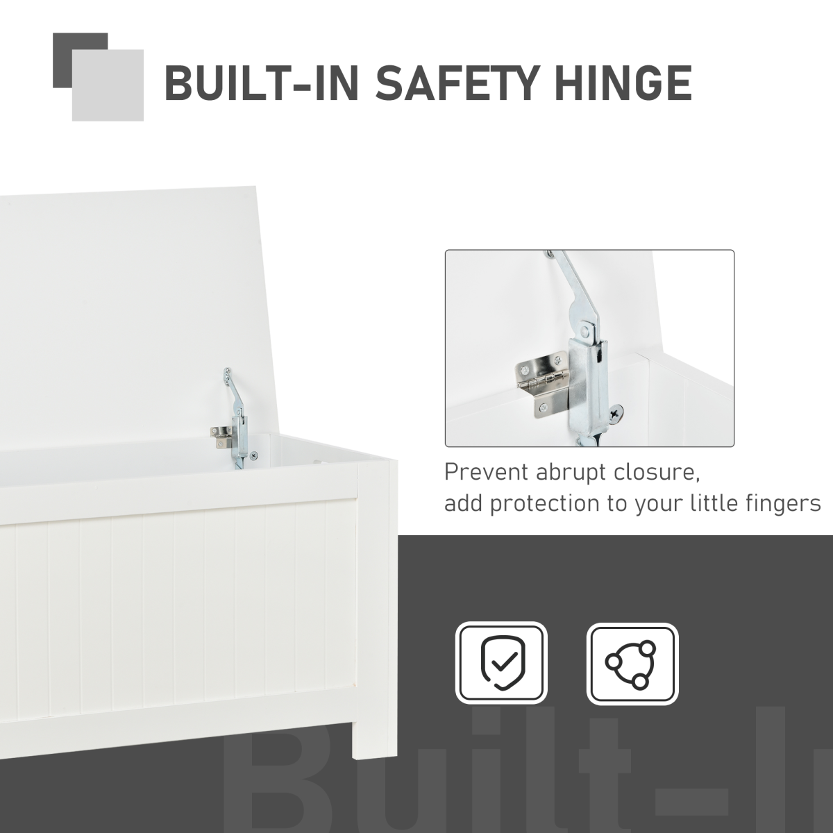 Spacious Toy Chest with Safety Hinges & Easy-Carry Handles - Keep Clutter at Bay!