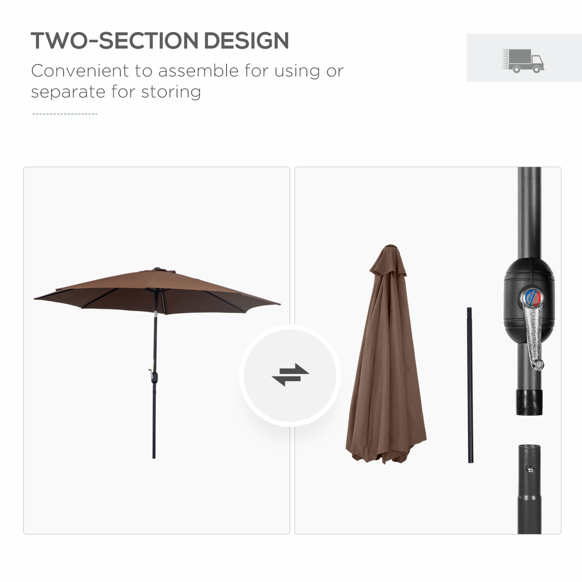 Premium 10' Round Patio Umbrella - Stylish Shade for Outdoor Bliss