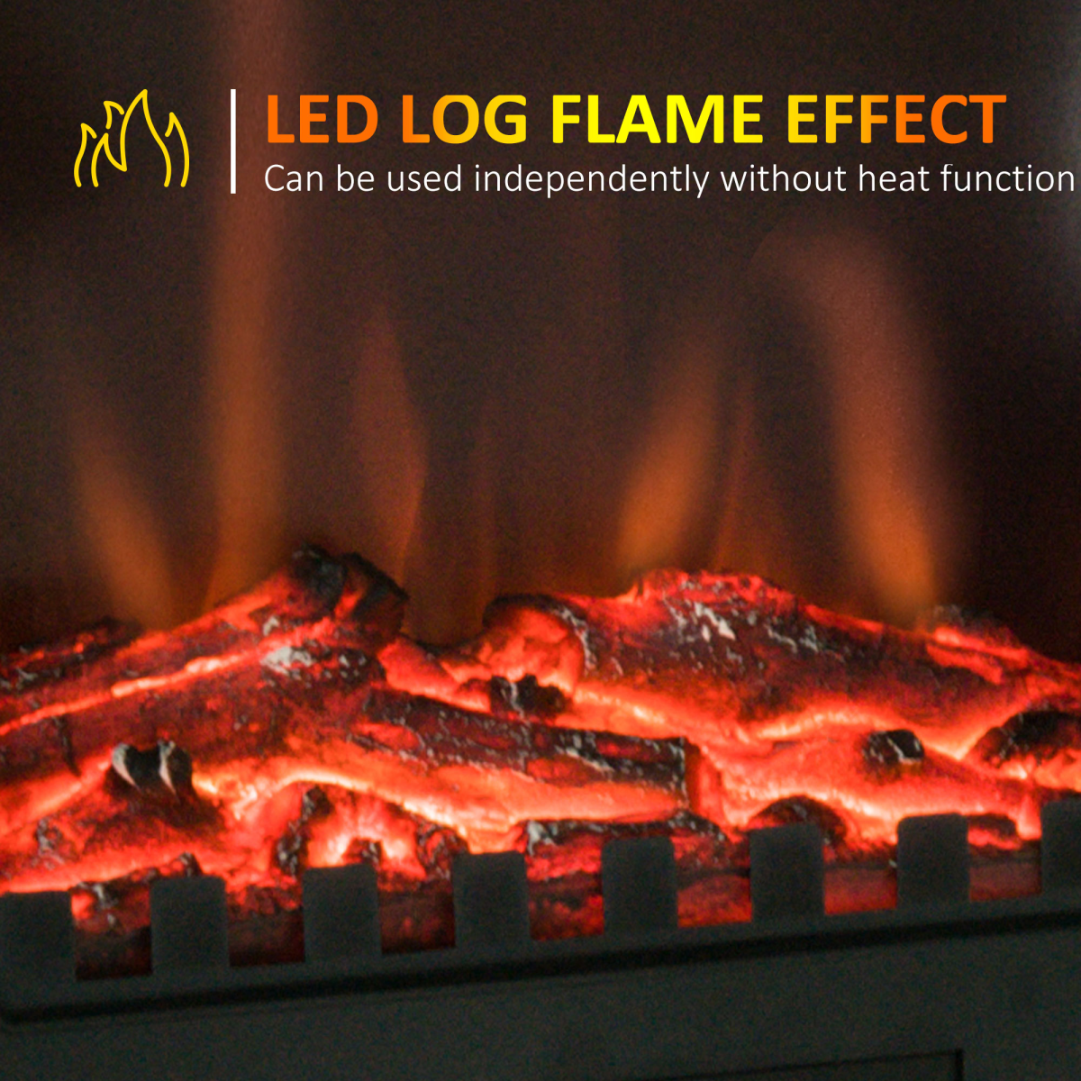 CozyGlow Electric Fireplace with Realistic LED Flames & Dual Heat Settings