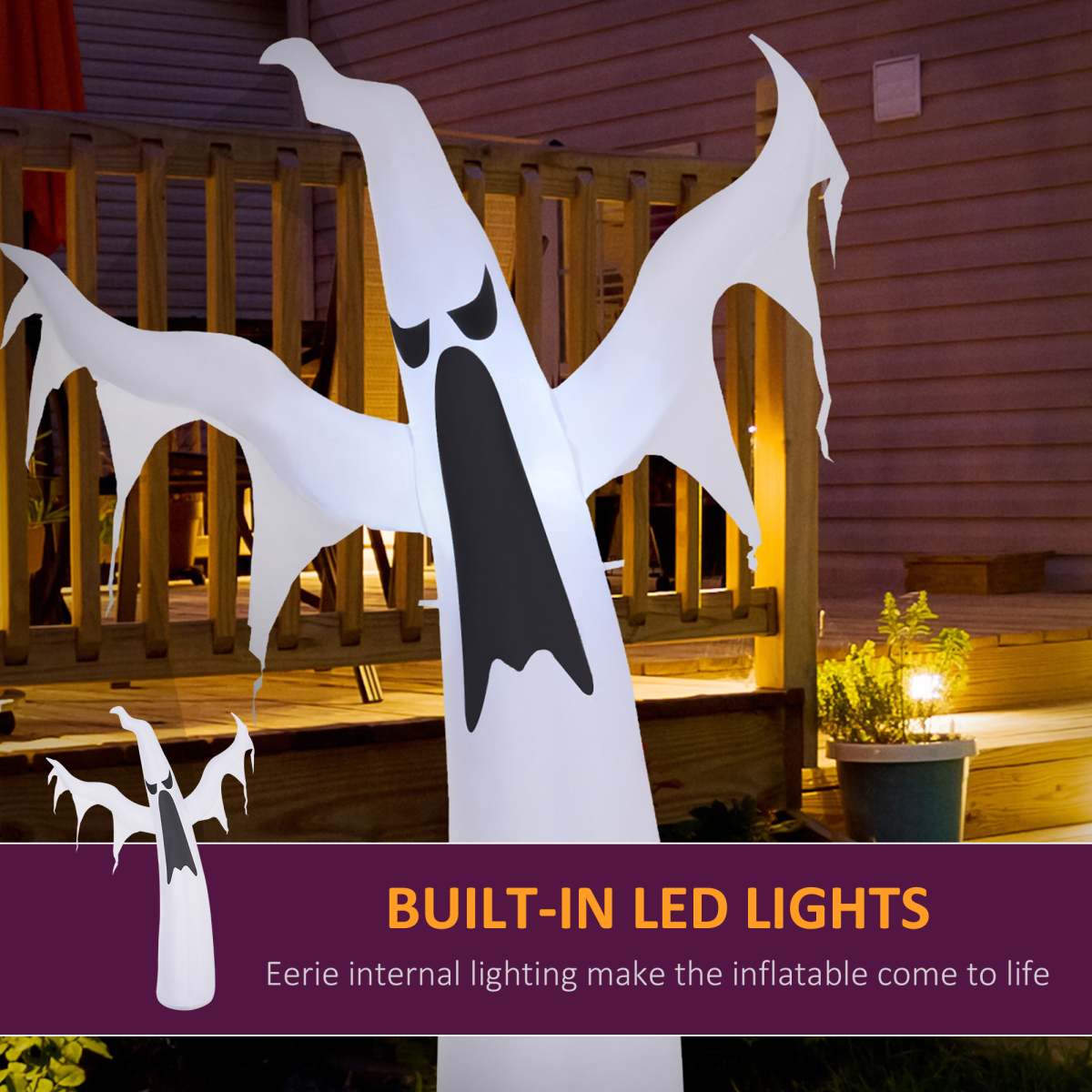 6FT LED Halloween Ghost Inflatable – Floating Outdoor Decor