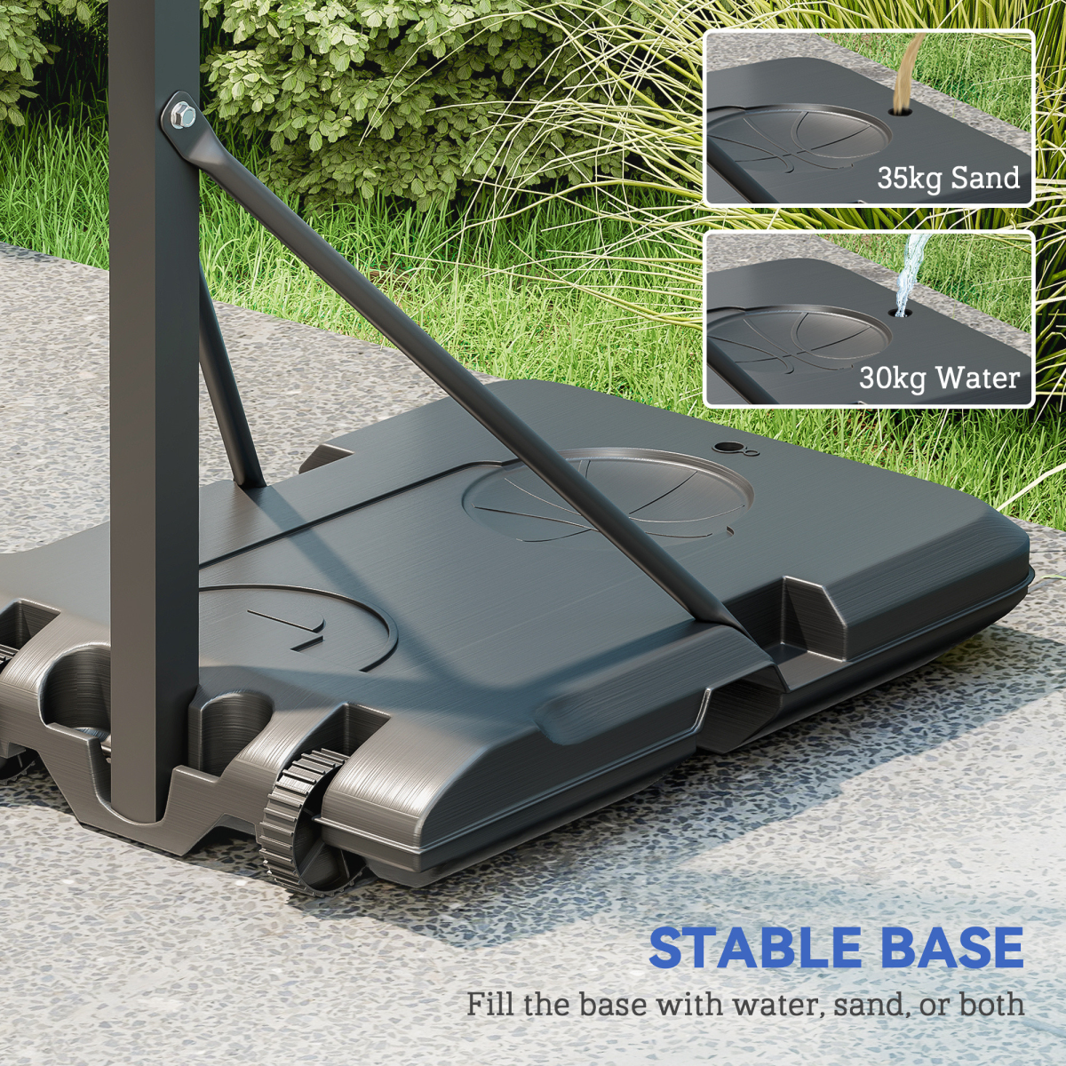 PORTABLE SPORTNOW Adjustable Basketball Hoop: Height 146-236cm with Wheels