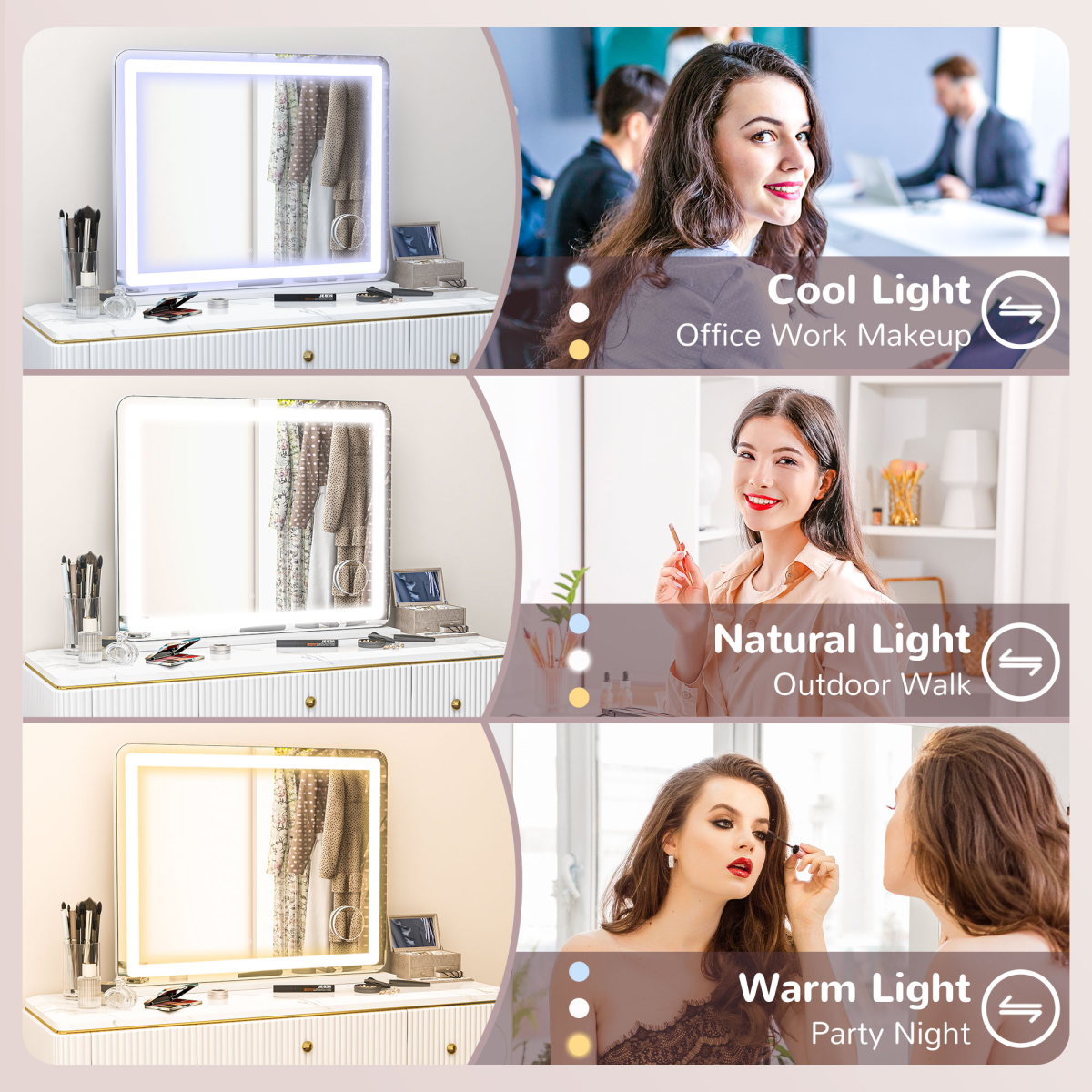 Illuminate Your Beauty: LED Vanity Mirror with 10X Magnification & USB