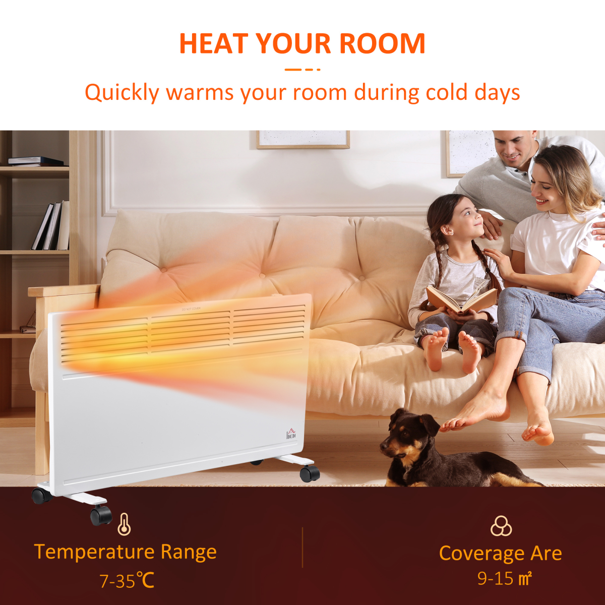 Versatile Electric Convector Heater: Freestanding & Wall-Mounted Comfort
