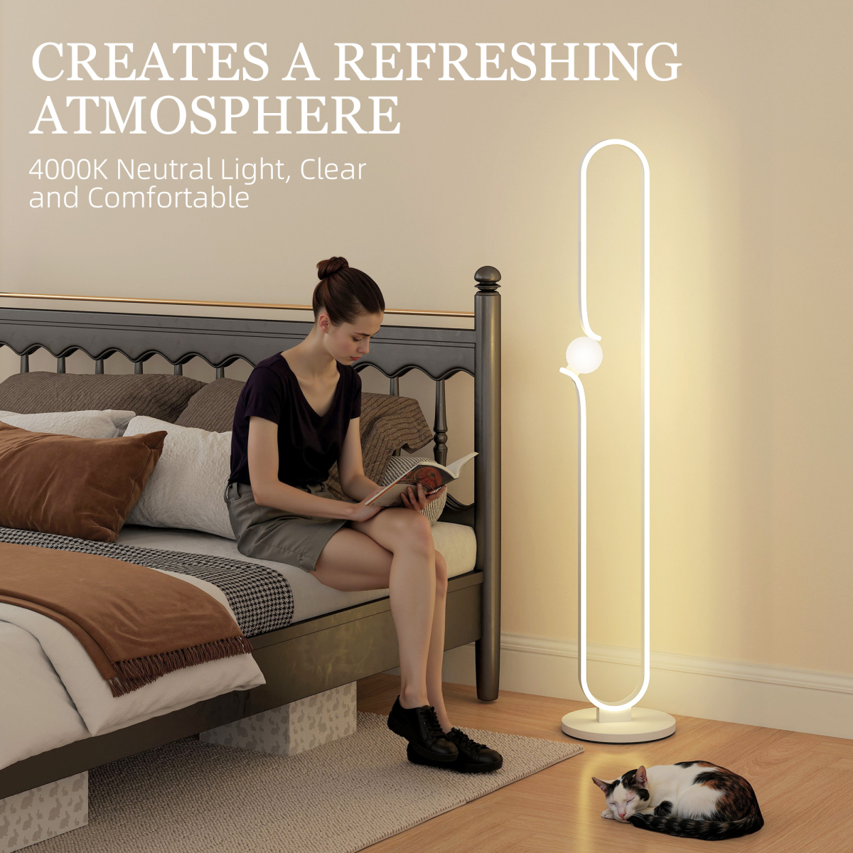 Dimmable LED Floor Lamp: Elegant Glass Shade & Foot Switch Control