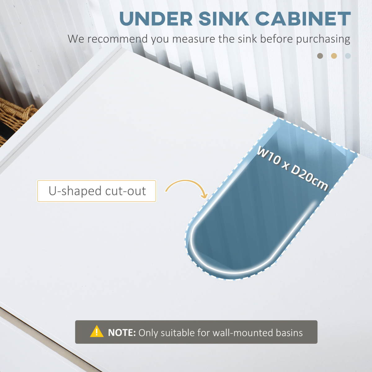 White Floor-Standing Under-Sink Cabinet with Double Doors