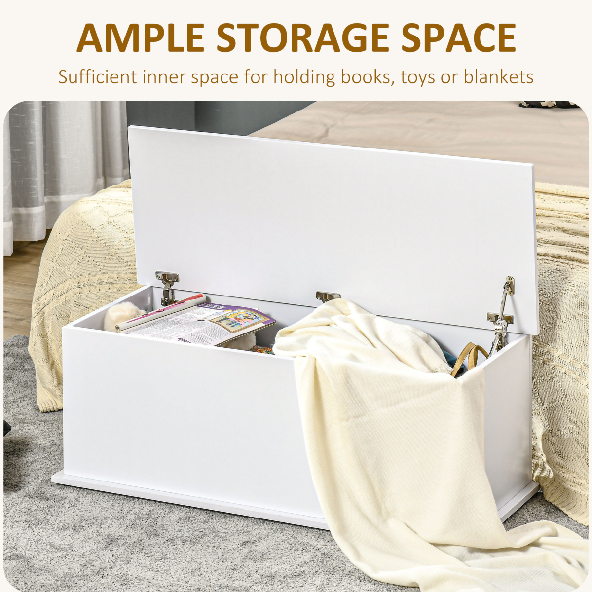 White Chipboard Storage Box Chest with Lid – Keepsake Organizer