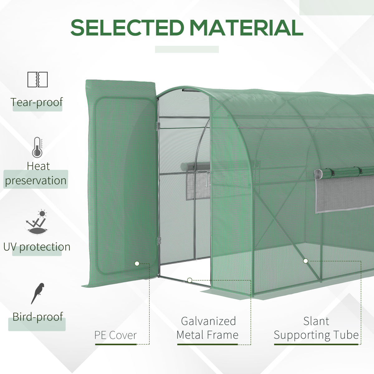 3x2m Reinforced Walk-In Polytunnel—Steel Frame