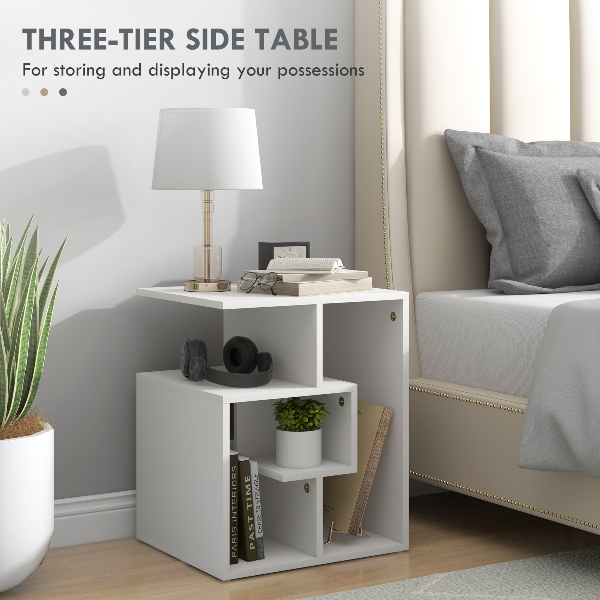 Modern 3-Tier Side Table with Open Shelves - Versatile Storage Solution