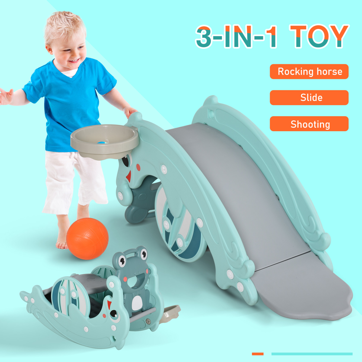 Kids Rocking Horse: Safe, Classic Wooden Ride-On Toy for Toddlers
