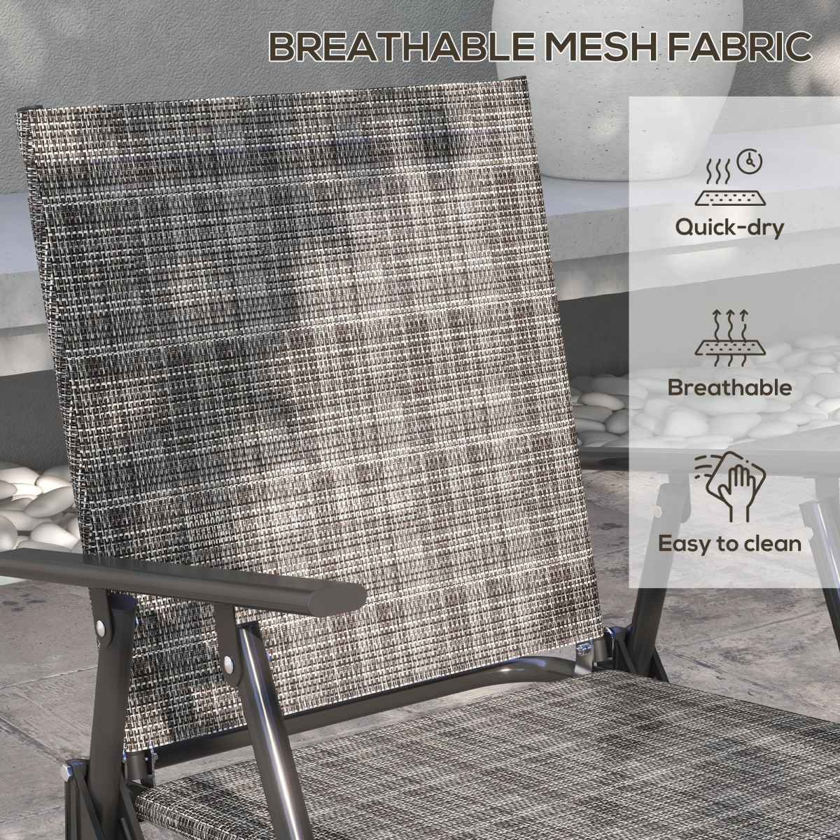 4-Piece Patio Set: Table, 2 Foldable Chairs & Loveseat