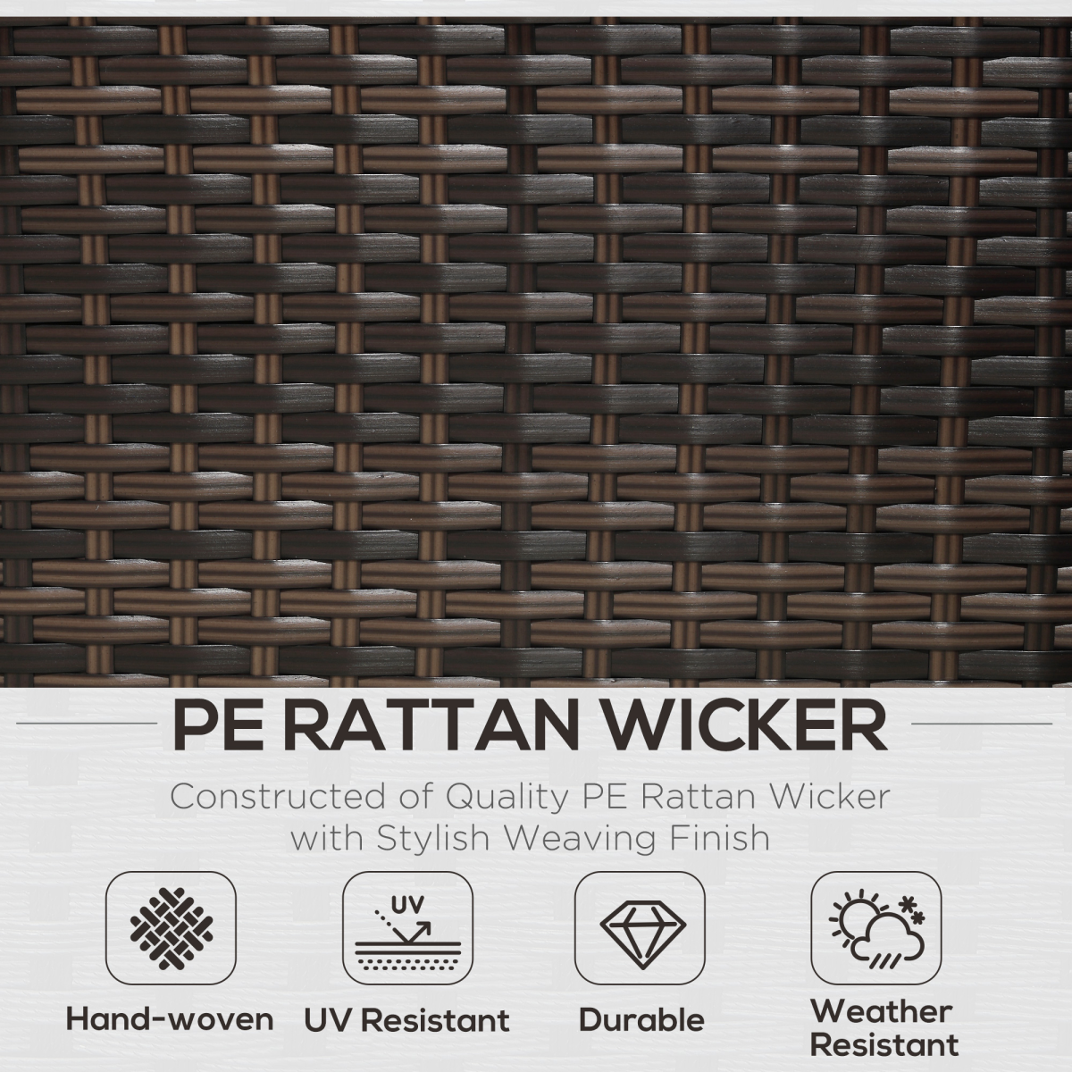 Rattan Garden Sofa Set with Storage Table 4-Seater Reclining Lounge