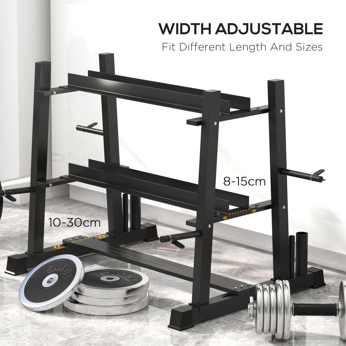 SPORTNOW 3-Tier Weight Rack: Organize Dumbbells, Kettlebells & Plates!
