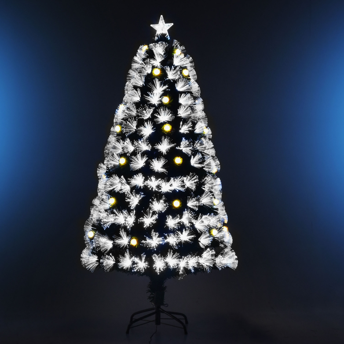5ft White LED Christmas Tree, 90 LEDs, Star Topper, Tri-Base, Pre-Lit