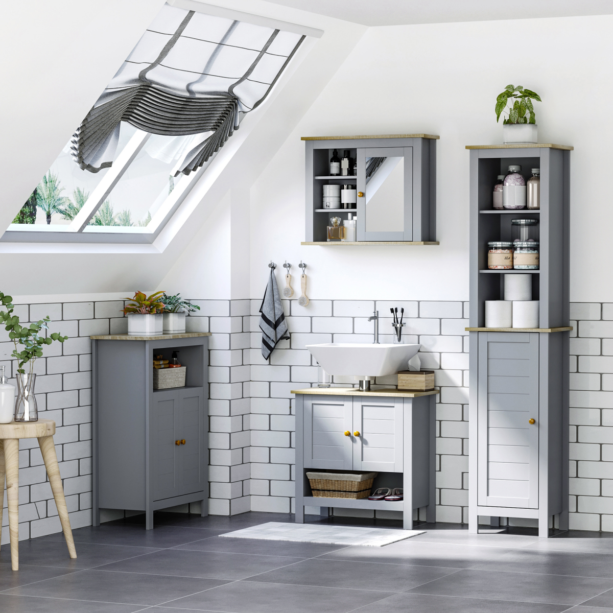 Maximize Space with Kleankin Tall Bathroom Storage Cabinet - Adjustable & Stylish!