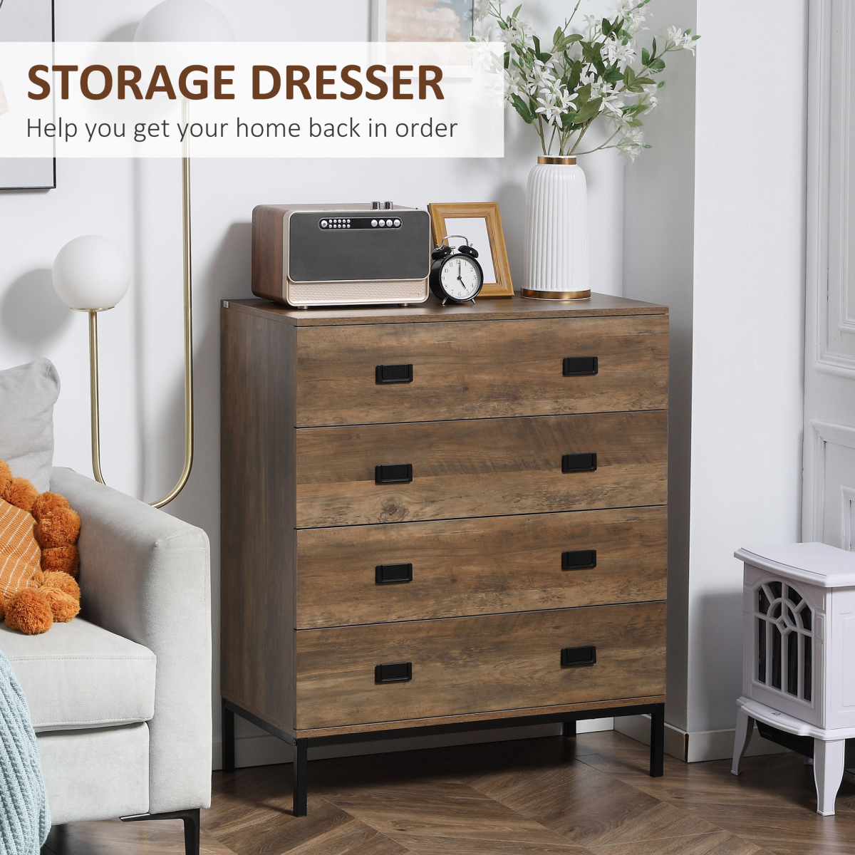 4-Drawer Storage Chest for Bedroom & Living Room - Modern & Sturdy