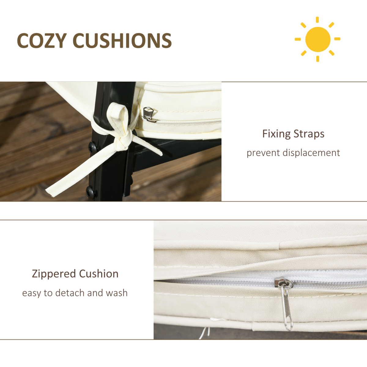 4-Seater Cast Aluminium Dining Set with Cushions and Umbrella Hole