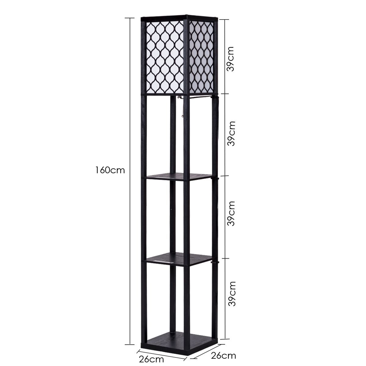 160 Cm Floor Lamp with 3-Tier Shelf for Room Decoration