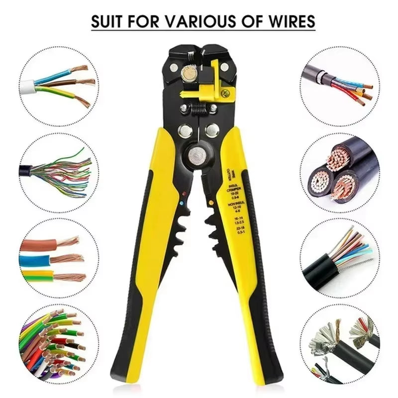 Adjustable Automatic Wire Stripper & Crimper - Multifunctional Hand Tool for Effortless Cable Cutting and Terminal Connections
