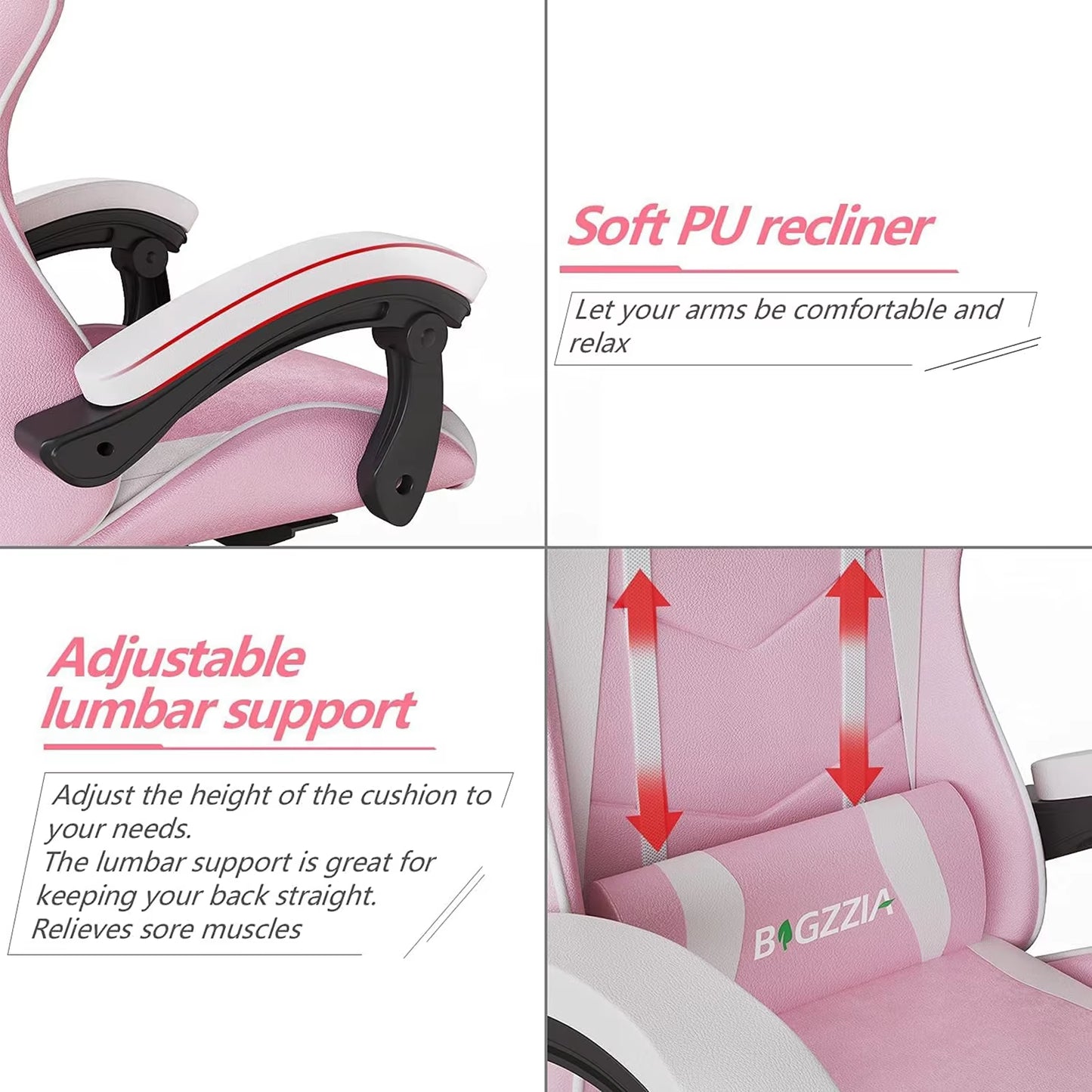 Revolutionary Ergonomic Gaming Chair with Lumbar Support & Headrest - Ideal for Gamers and Office Professionals!