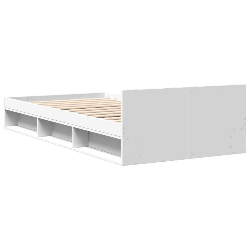 Stylish White Small Single Bed Frame with Convenient Drawer - 75 x 190 cm (Mattress Not Included)