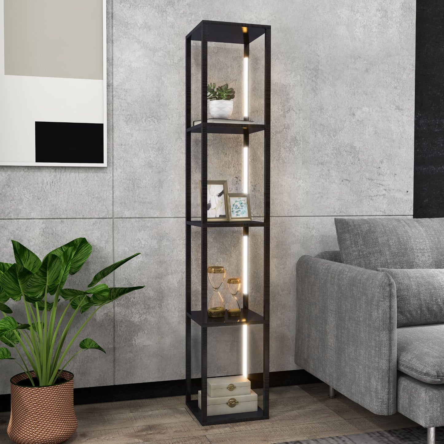 Floor Lamp with 3-Level Dimmable LED Bulbs and Rotatable Poles