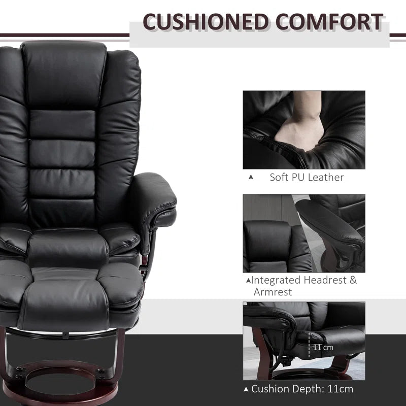Lacari Faux Leather Recliner with Footstool