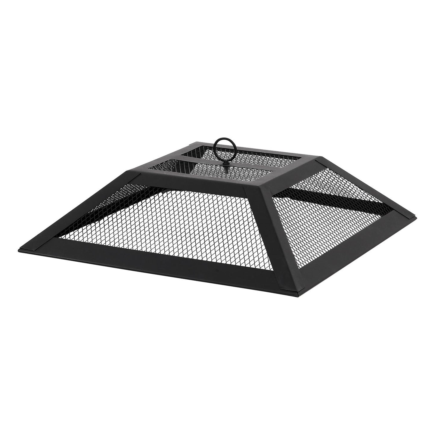 2in1 Square Fire Pit with BBQ Grill Heater Outdoor Black Perfect For Camping or Picnics