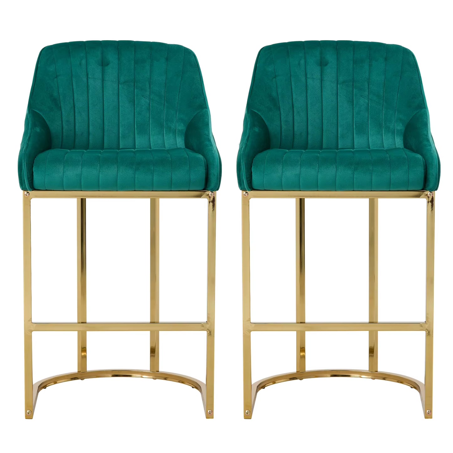 Upholstered Bar Stools Set of 2 Comfortable Dining Chairs for Home Furniture