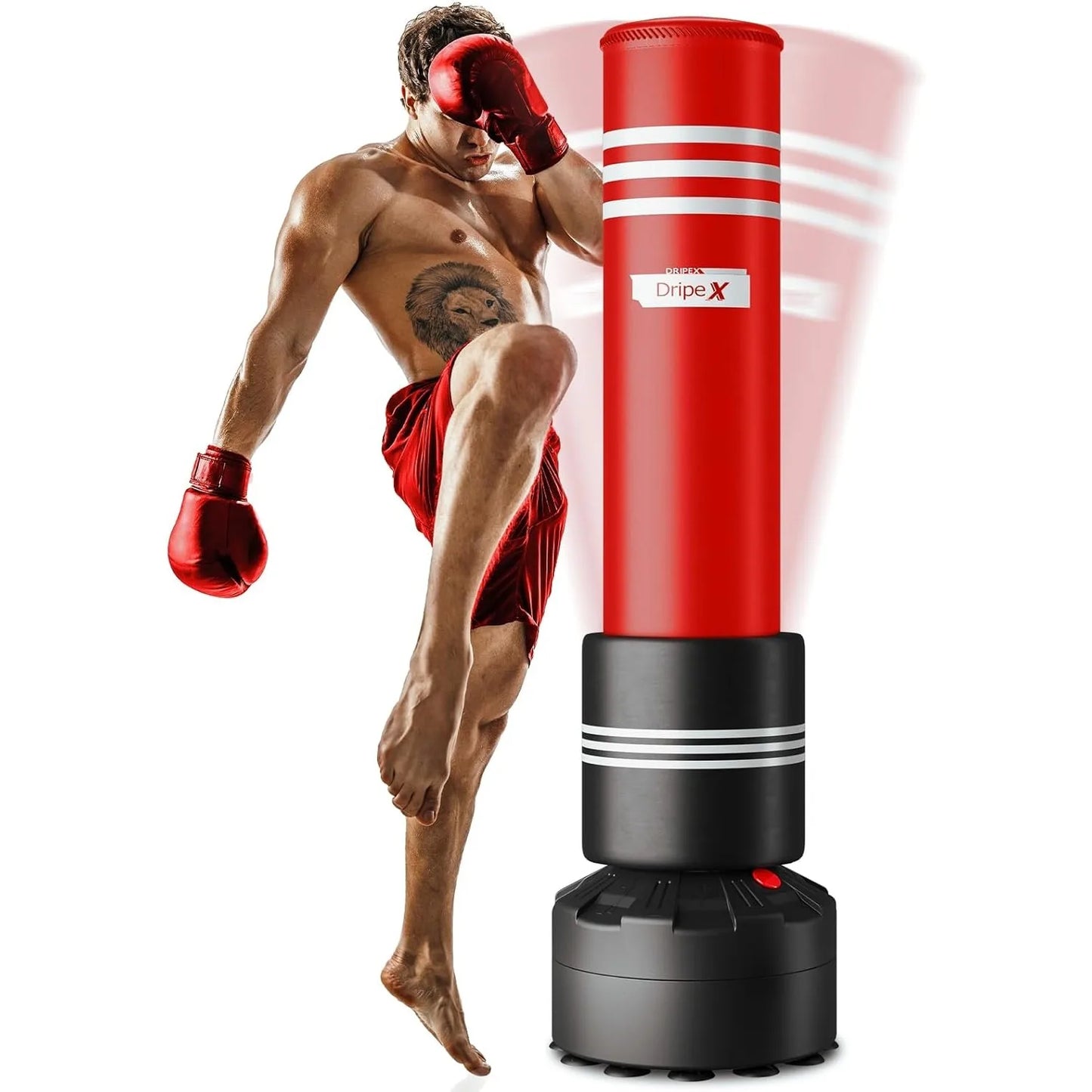 Free Standing Boxing Bag Stand with Suction Cup Base and Gloves - 69''