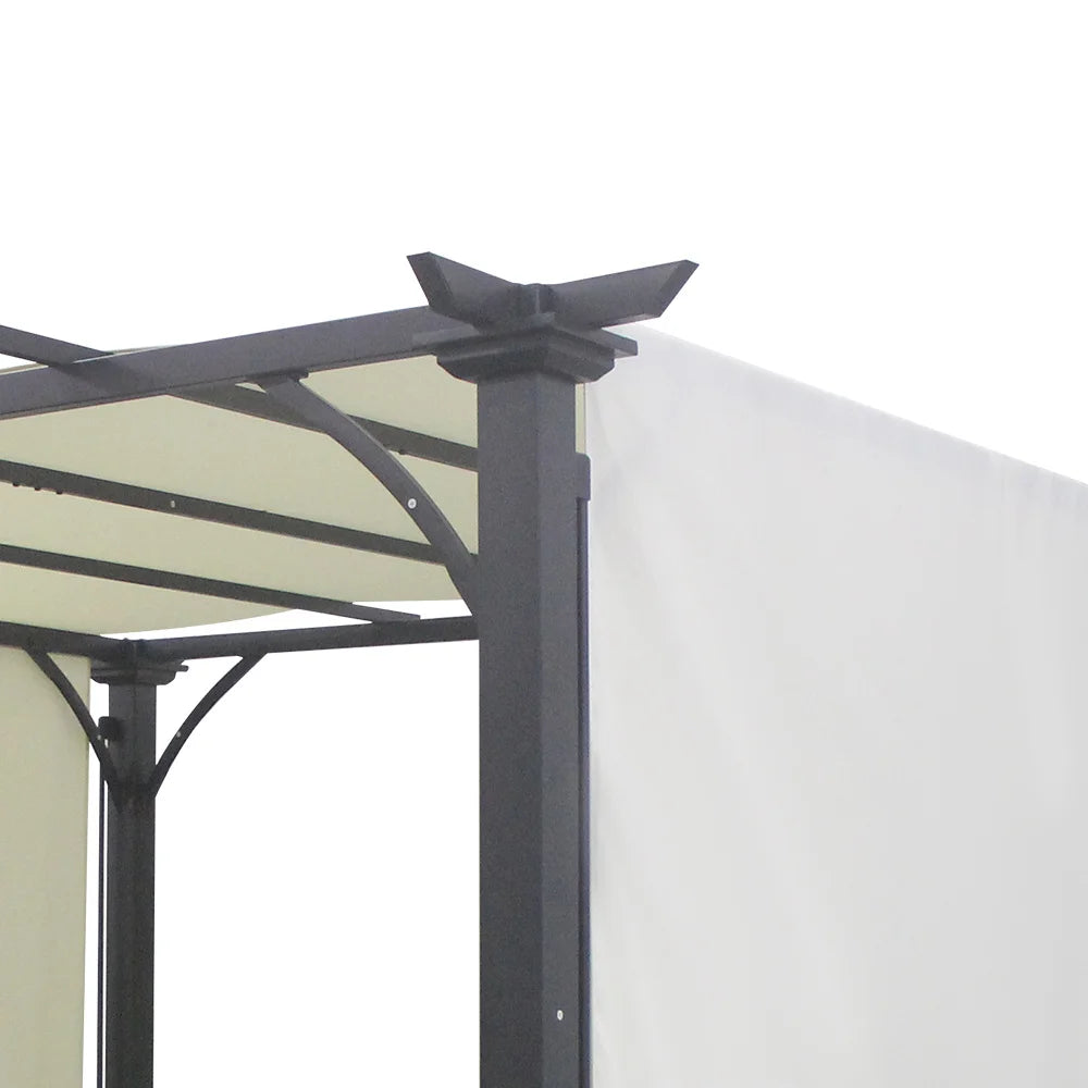 Outdoor Retractable Pergola, Aluminum Pergola Patio, with Retractable Sun Shade Canopy for Gardens, Backyards Decks
