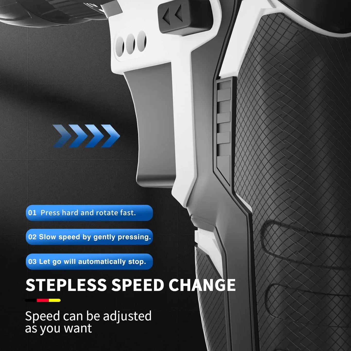Cordless Drill Driver 21V, Power Tool Electric Screwdriver, 25+1 Torque, 2 Speed, LED Light, Combi Drill Kit for Home and Garden