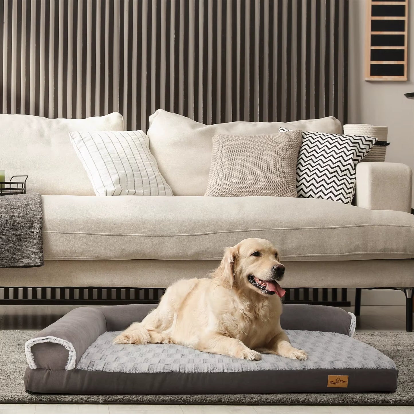Luxurious Waterproof Plush Dog Bed & Cat Lounger - Self-Warming Foam, Machine Washable Cuddler for Ultimate Comfort