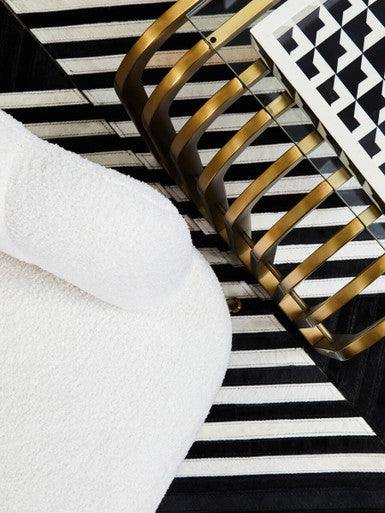 Vogue Matte Gold Slatted End Table