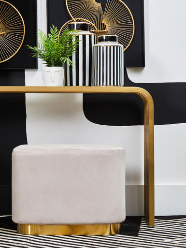Vogue Matte Gold Slatted Console Table