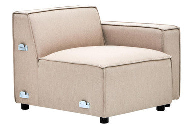 Toulouse Natural Fabric Left Arm Sofa