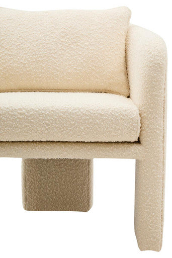 Ozzero Ivory Boucle Fabric Armchair