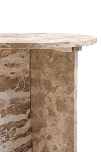 Santino Round Chocolate Marble Side Table