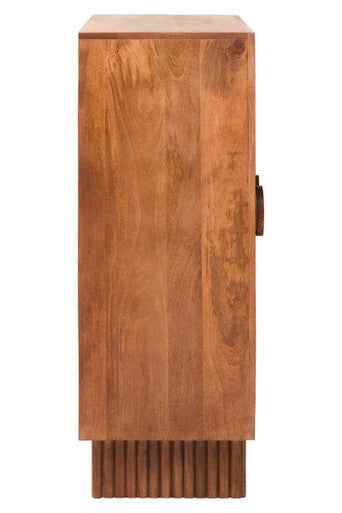 Sangar Two Door Mango Wood Carved Design Cabinet