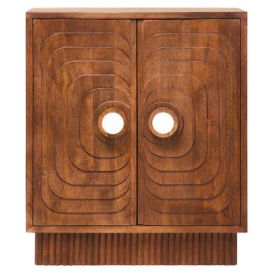 Sangar Two Door Mango Wood Carved Design Cabinet