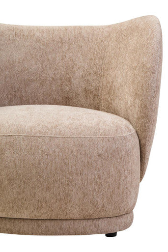 Delray Textured Chenille Effect Deep Stone Curve Chair